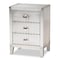 Baxton Studio Claude Silver Metal 3-Drawer Nightstand 160-10250 - alternate 1